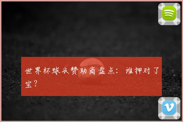 世界杯球衣赞助商盘点:谁押对了宝?